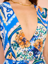 Load image into Gallery viewer, By Nicola Havana Wrap Mini Dress in Azure Floral
