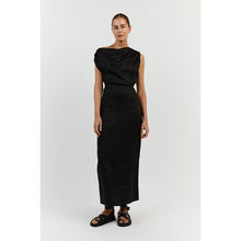 Load image into Gallery viewer, Dissh Cass Black Asym Midi Dress
