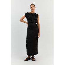 Load image into Gallery viewer, Dissh Cass Black Asym Midi Dress