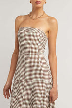 Load image into Gallery viewer, Dissh Gaia Chocolate Geo Strapless Dress
