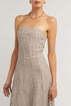 Load image into Gallery viewer, Dissh Gaia Chocolate Geo Strapless Dress