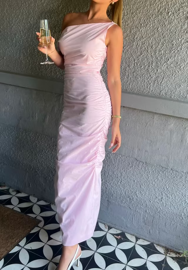 knee length dresses for ladies Candy Pink Midi Dress main image 0