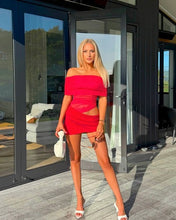 Load image into Gallery viewer, Benni Nico Off Shoulder Mini Dress (Watermelon)