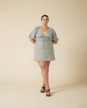 Load image into Gallery viewer, Ruby Donovan Minidress (Khaki Gingham)
