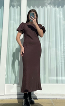 Load image into Gallery viewer, Ruby Kendall Satin Dress (Espresso)