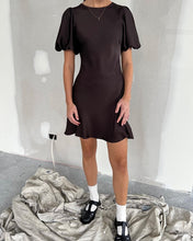Load image into Gallery viewer, Ruby Kendall Satin Mini Dress (Espresso)