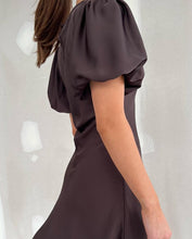 Load image into Gallery viewer, Ruby Kendall Satin Mini Dress (Espresso)