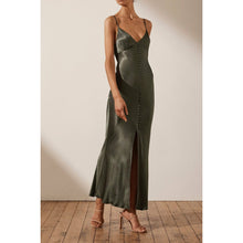 Load image into Gallery viewer, Shona Joy La Lune Bias Slip Dress (Olive Green) - FOR SALE
