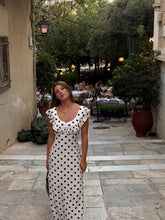 Load image into Gallery viewer, Designed by Si Luna Dress (White/Black Spot)