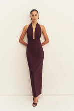 Load image into Gallery viewer, Shona Joy Campbell Halter Plunged Maxi Dress