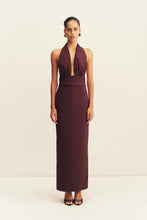 Load image into Gallery viewer, Shona Joy Campbell Halter Plunged Maxi Dress