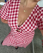 Load image into Gallery viewer, Ruby Clover Midi Dress (Red and Pink Gingham)