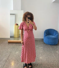 Load image into Gallery viewer, Ruby Clover Midi Dress (Red and Pink Gingham)