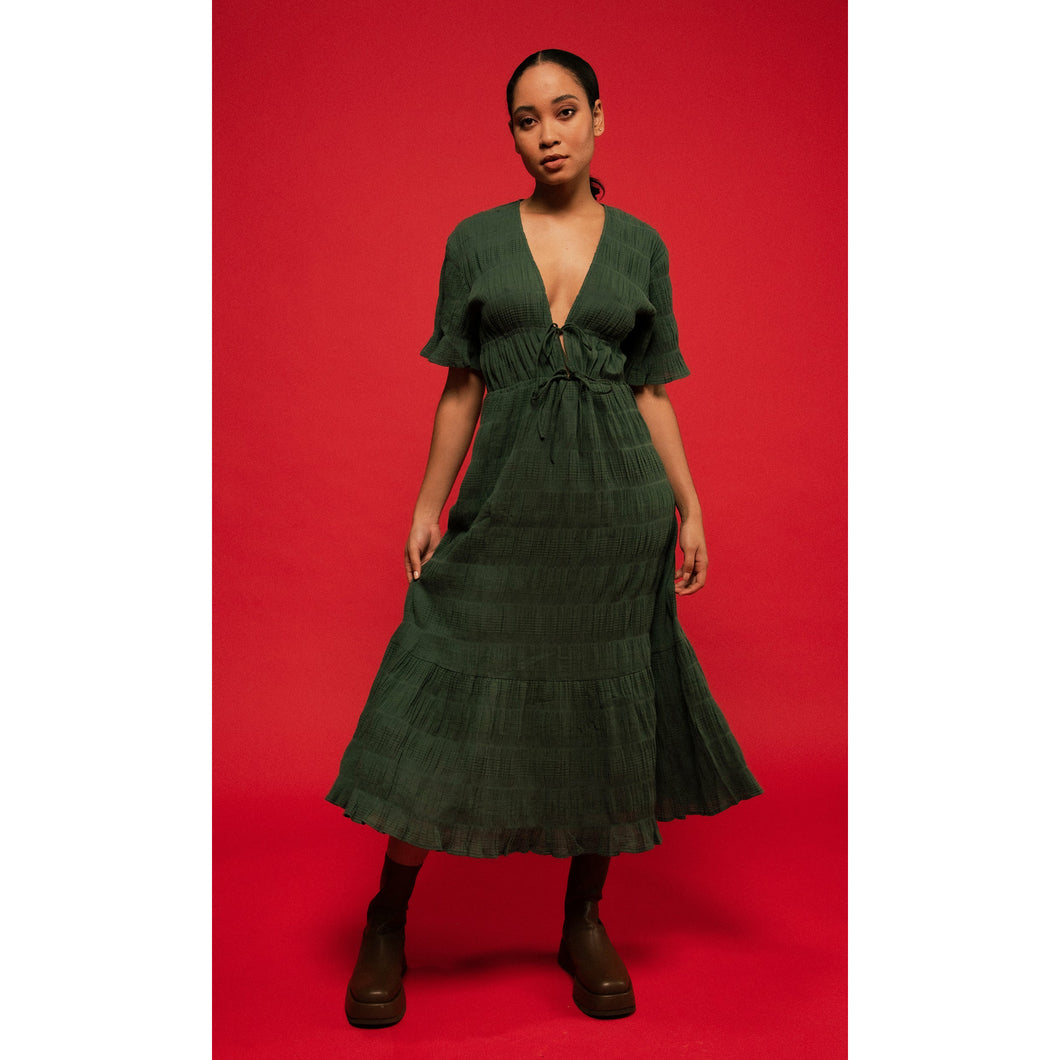 Ruby Mirella V-Neck Dress (Green)