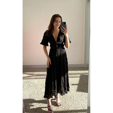 Load image into Gallery viewer, Ruby Mirella V-Neck Dress (Black)
