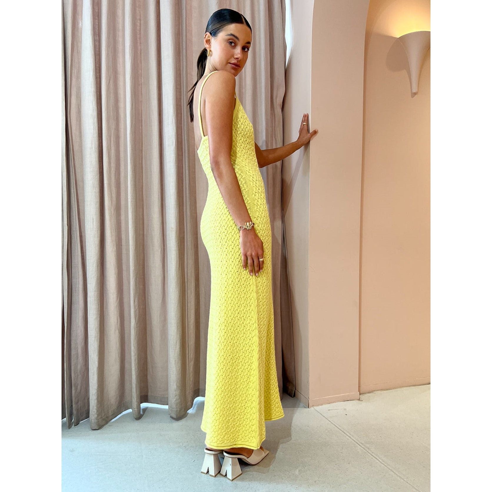 effie knit key maxi dress Bec and Bridge (Daffodil Yellow) – Wardrobe Collective NZ handmade