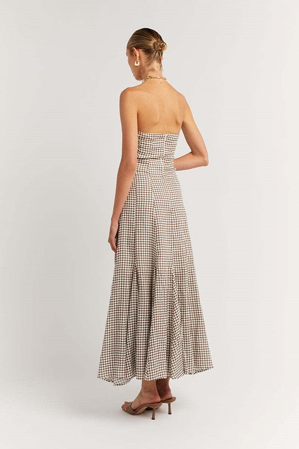 Dissh Gaia Chocolate Geo Strapless Dress – Wardrobe Collective NZ