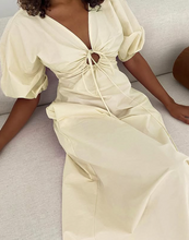 Load image into Gallery viewer, Ruby Donovan Tie Dress (Butter)
