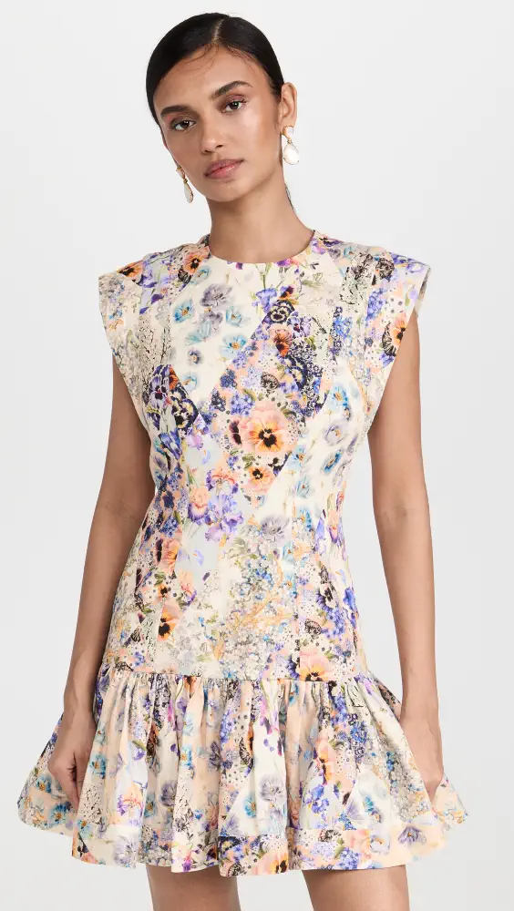 illuminate flounce mini dress Zimmermann Illuminate Flounce Mini Dress