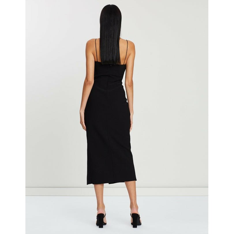 navy blue dress for baby girl Bec + Bridge Dominique Cut Out Midi Dress in Himalayan Salt main image 0