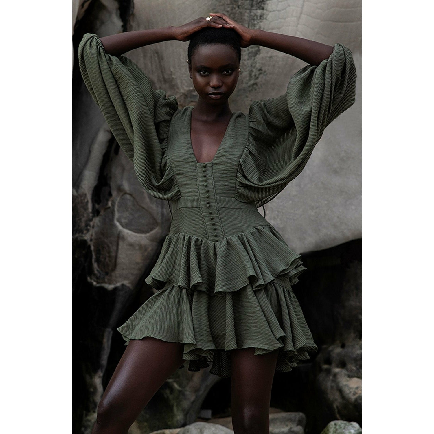 shona joy charlotte ruffle mini dress Shona Joy Charlotte Plunged Draped Mini – Wardrobe Collective NZ