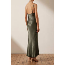 Load image into Gallery viewer, Shona Joy La Lune Bias Slip Dress (Olive Green)
