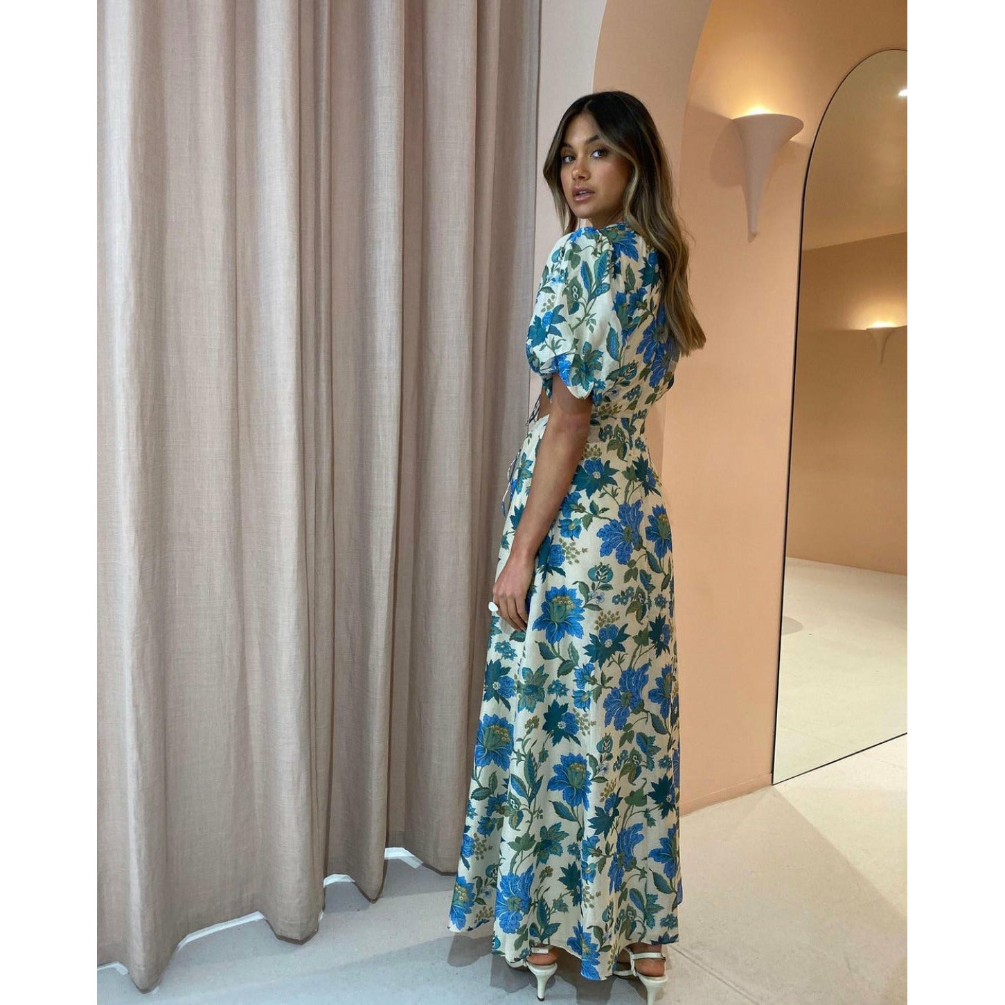 SIR. Celia Puff Sleeve Midi Dress – Wardrobe Collective NZ